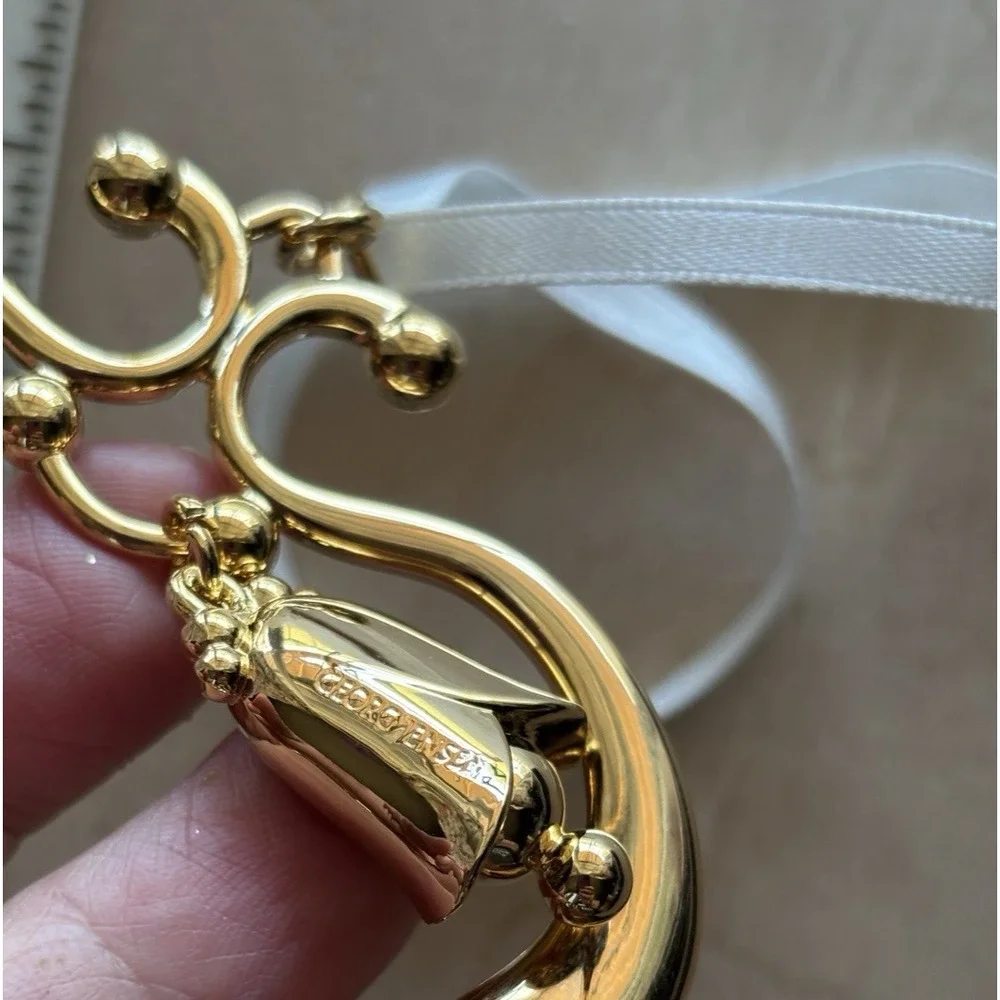 Georg Jensen Christmas Ornament Johanne Heart 24k Gold Plated Original Box Bag